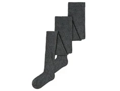 Name It dark grey melange rib strømpebukser bomuld(2-pak)